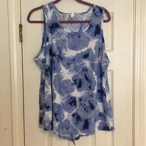 NWT Ideology Aeropostale Blue and White Tie-Dye Tank Top